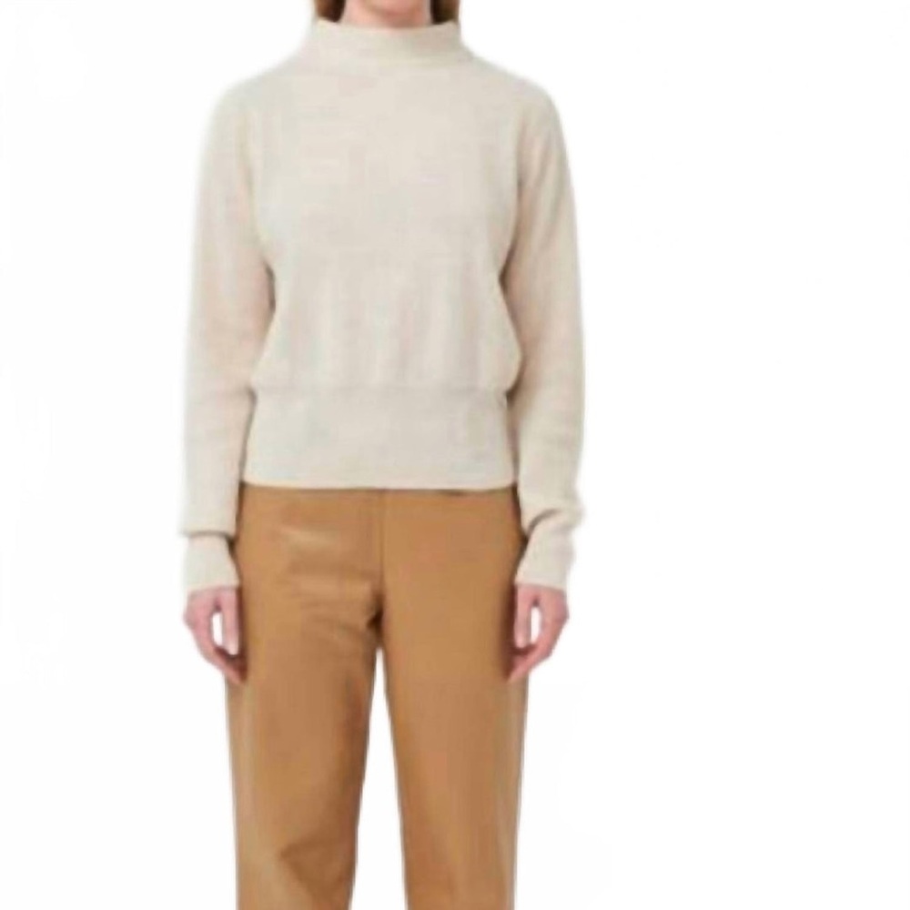 Brodie Cashmere Sophia Fringe Sweater In Antique White XS